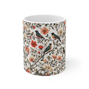 Cherry Blossom and Birds Ceramic Mug