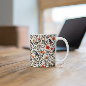Cherry Blossom and Birds Ceramic Mug