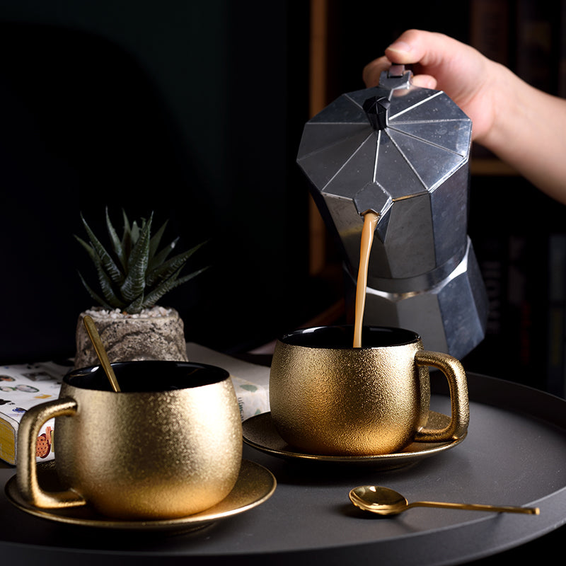 Gold Coffee Cup Set