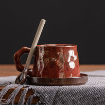 Stylish Stoneware Kiln-Baked Coffee Cup Set