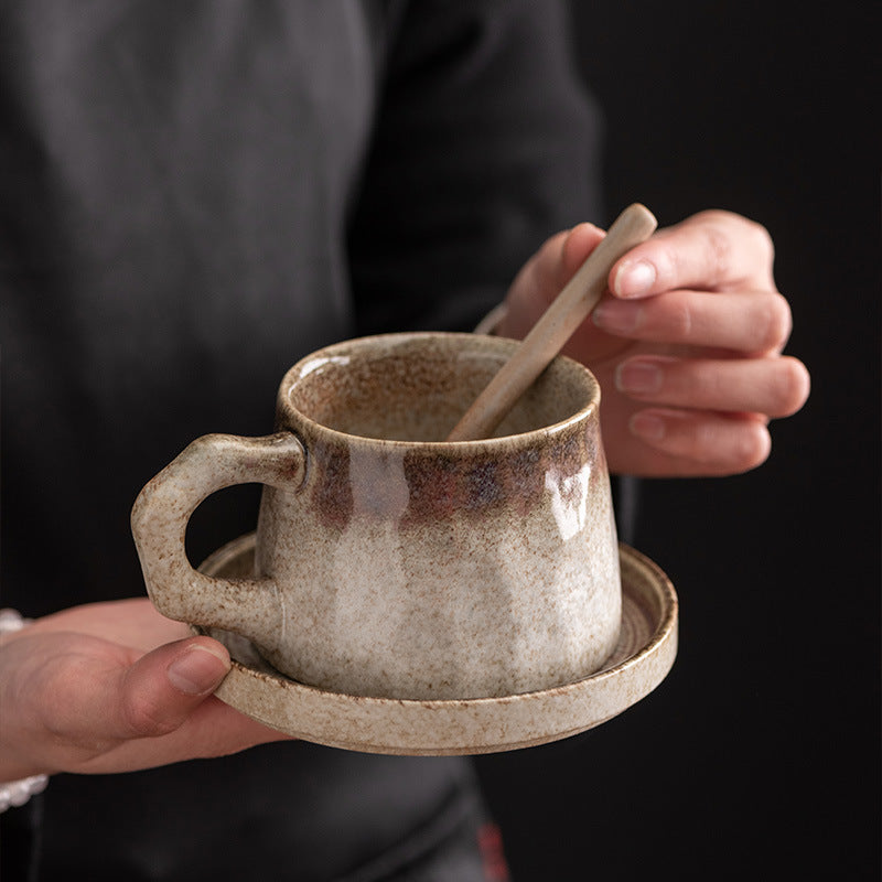 Stylish Stoneware Kiln-Baked Coffee Cup Set