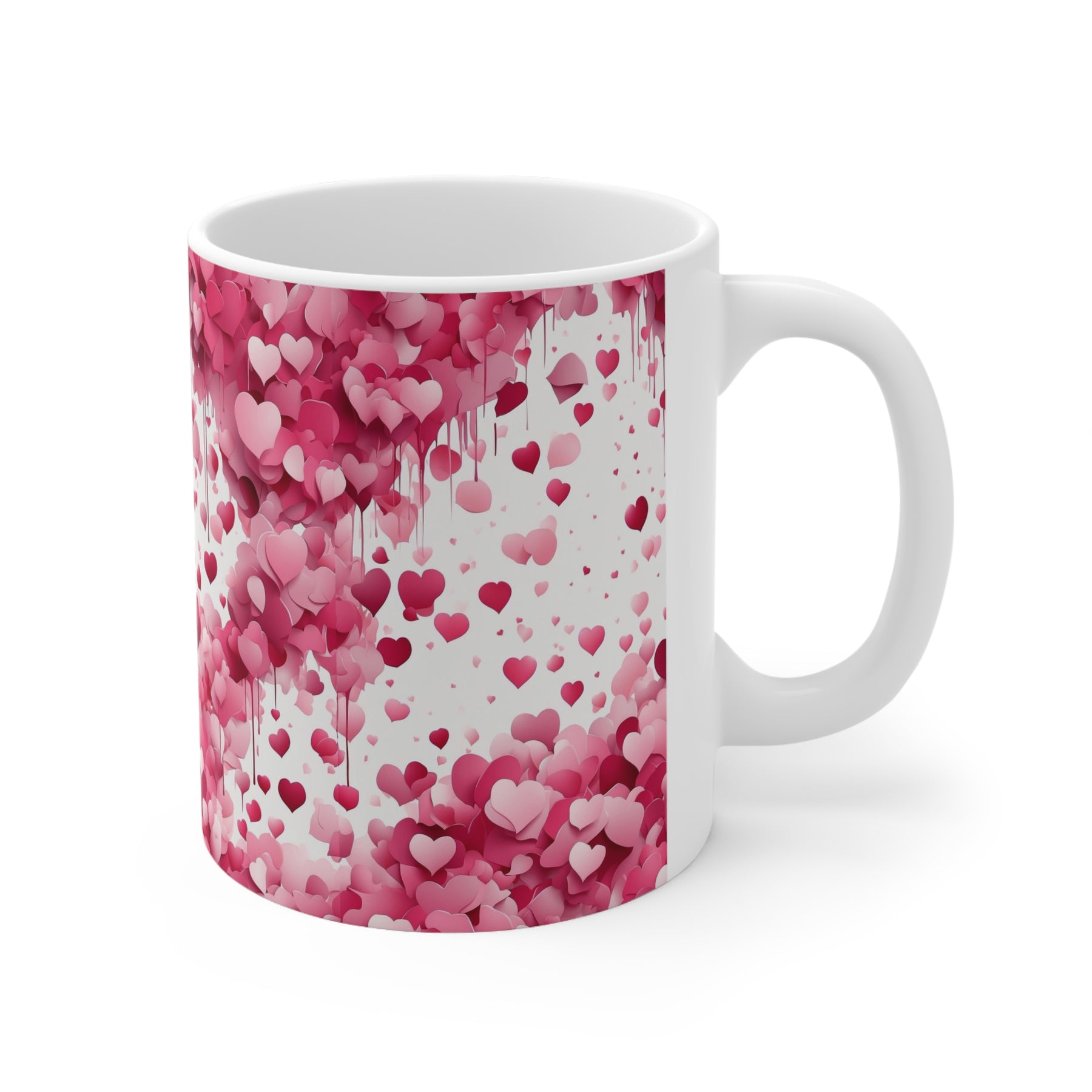 Pink Hearts Ceramic Mug