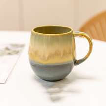 Large Gradient Ceramic Green Coffee Mug
