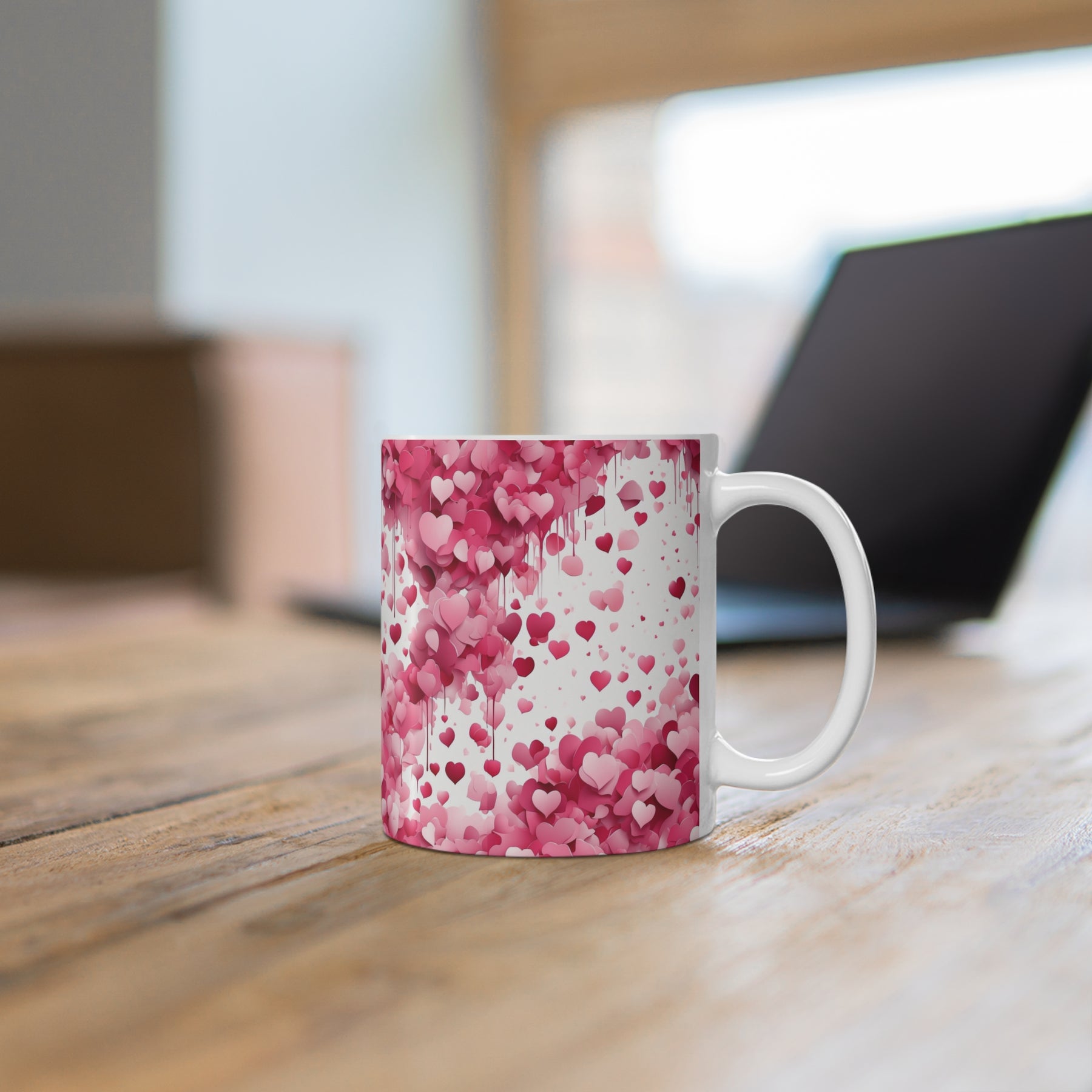 Pink Hearts Ceramic Mug